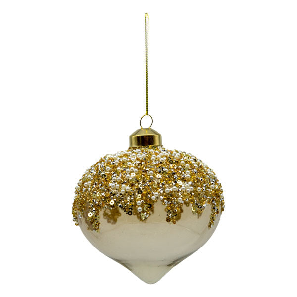 Champagne Beaded Drop - Seasonal Decor