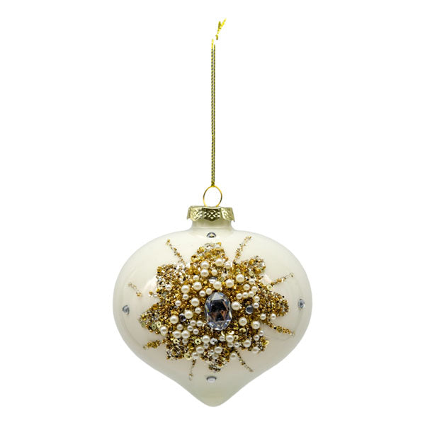 Cream Gold Starburst Drop - Seasonal Decor