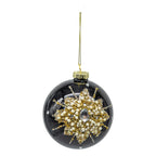 Black Gold Starburst Ball - Seasonal Decor