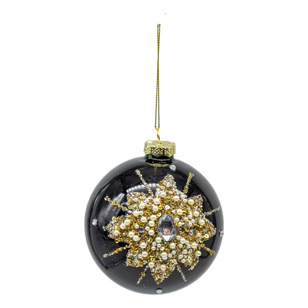 Black Gold Starburst Ball - Seasonal Decor