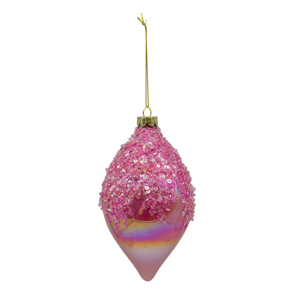 Pink Beaded Long Drop - Seasonal Decor