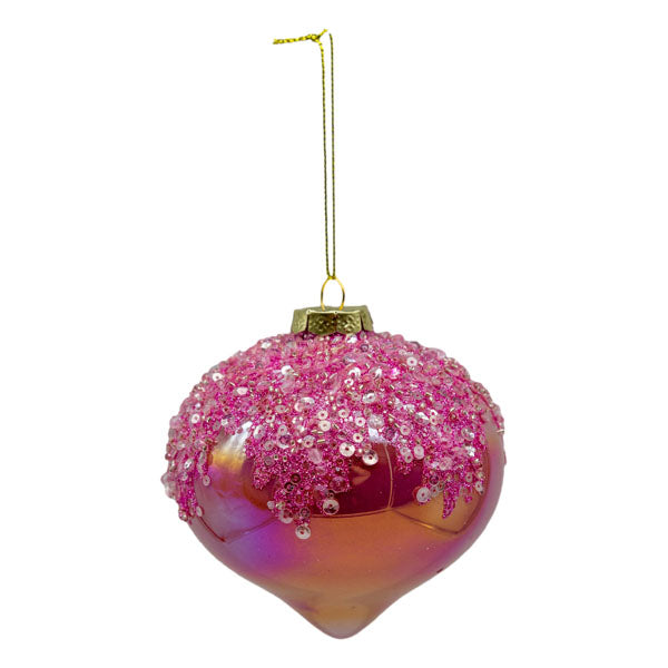 Pink Beaded Drop - Seasonal Decor