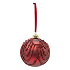Burgundy Beaded Ball - Seasonal Decor