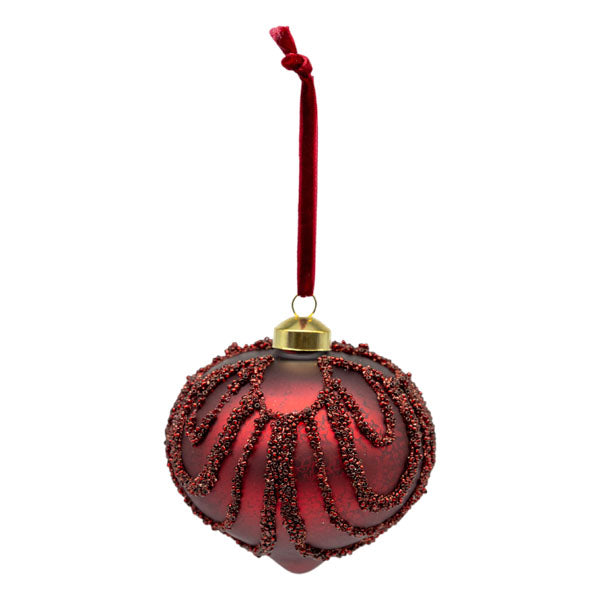 Burgundy Beaded Drop - Seasonal Decor