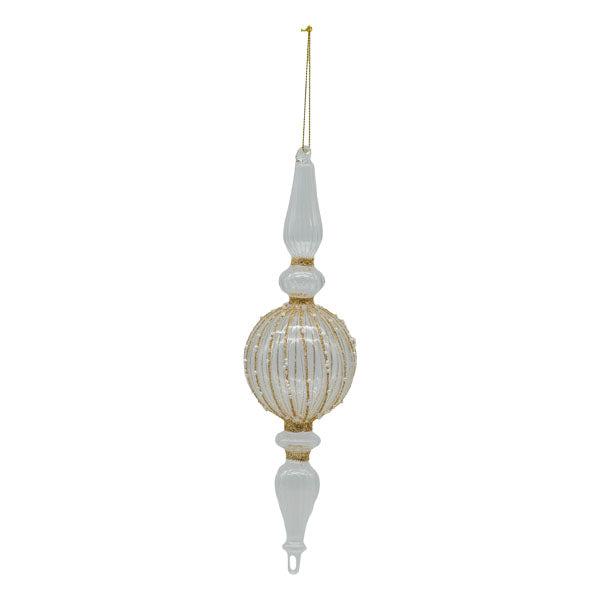 26cm Clear Finial Gold Trim Finial - Seasonal Decor