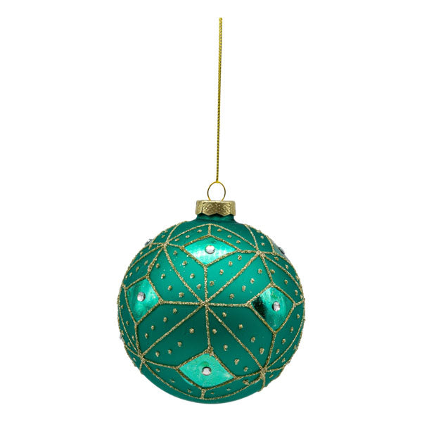 Teal Gold Ball - Seasonal Decor