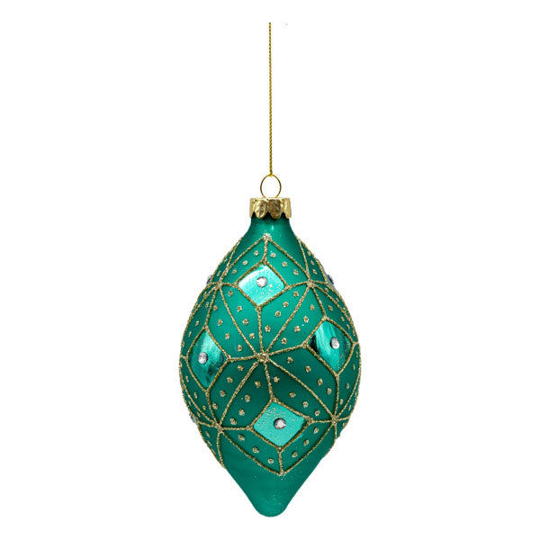 Teal Gold Long Drop - Seasonal Decor