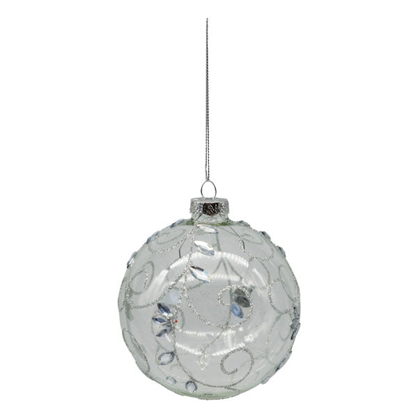 Clear Rhinestone Swirl Ball - Seasonal Decor