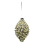 Silver Pearl Encrusted Long Drop - Seasonal Decor