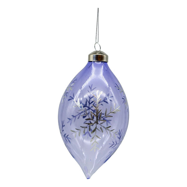 Blue Silver Snowflake Long Drop - Seasonal Decor
