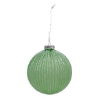Mint Lined Glitter Ball - Seasonal Decor