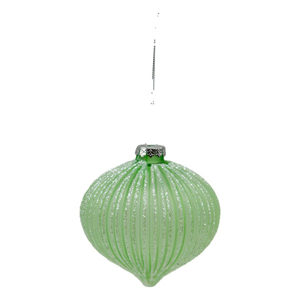 Mint Lined Glitter Drop - Seasonal Decor