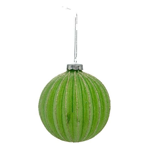 Green Lined Ball - Seasonal Decor