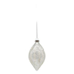 Clear White Ornate Long Drop - Seasonal Decor