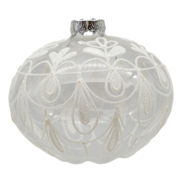 Clear White Ornate Drop - Seasonal Decor