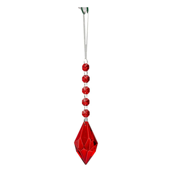 17cm Red Diamond Crystal Drop - Seasonal Decor