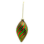 Green Red Swirl Long Drop - Seasonal Decor