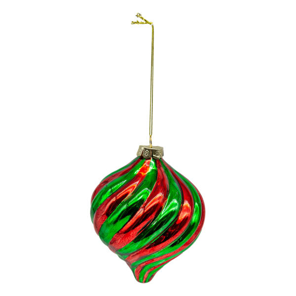 Green Red Swirl Drop - Seasonal Decor