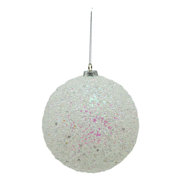 15cm White Crystal Ball - Seasonal Decor