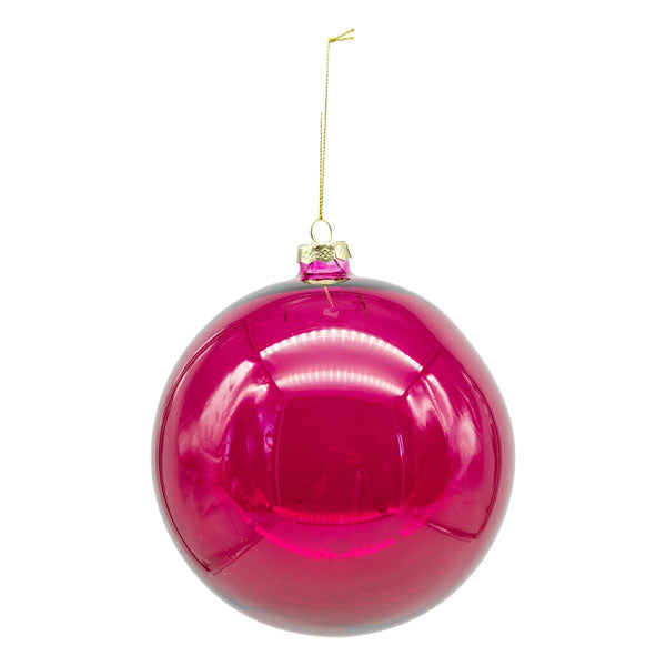 15cm Cranberry Transparent Ball - Seasonal Decor