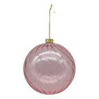 15cm Pink Swirl Transparent Ball - Seasonal Decor
