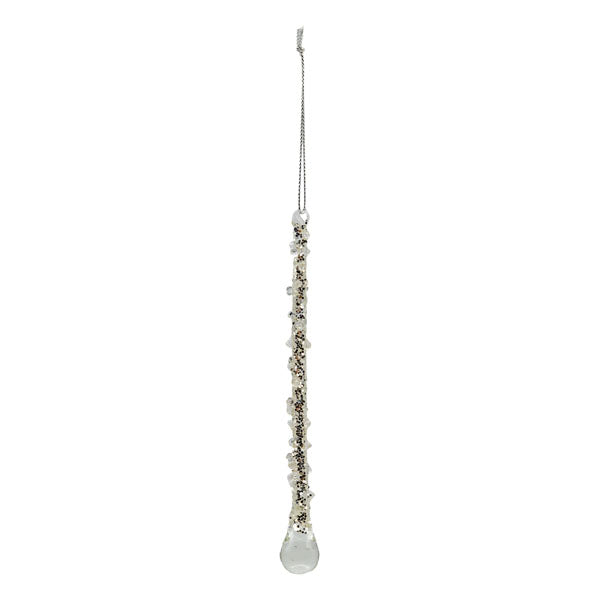 15cm Encrusted Raindrop Hanging - Seasonal Decor
