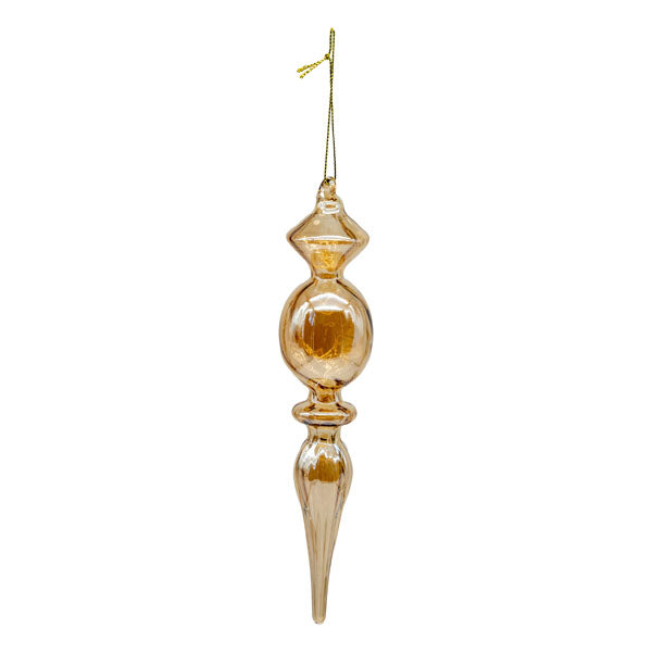19cm Amber Finial - Seasonal Decor