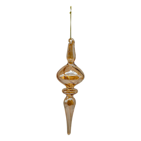 20cm Amber Finial - Seasonal Decor