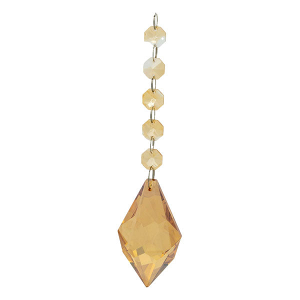 17cm Amber Diamond Crystal Drop - Seasonal Decor