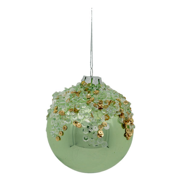 Mint Beaded Top Ball - Seasonal Decor