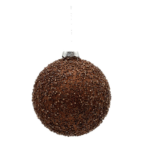 Brown Beaded Ball - Seasonal Decor