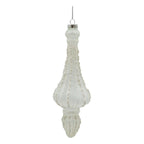 21cm Clear Frosted Finial - Seasonal Decor
