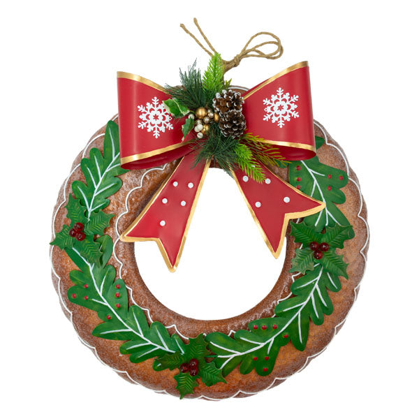 Red Holly Wreath - Seasonal Decor