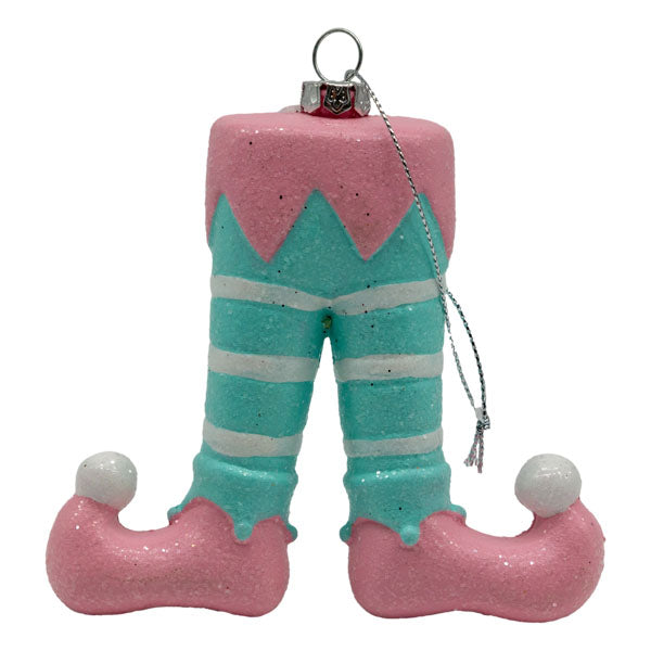 Elf Legs Pink Blue Hanging Ornament - Seasonal Decor