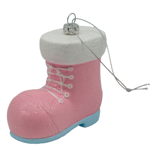 Boot Pink Blue Hanging Ornament - Seasonal Decor