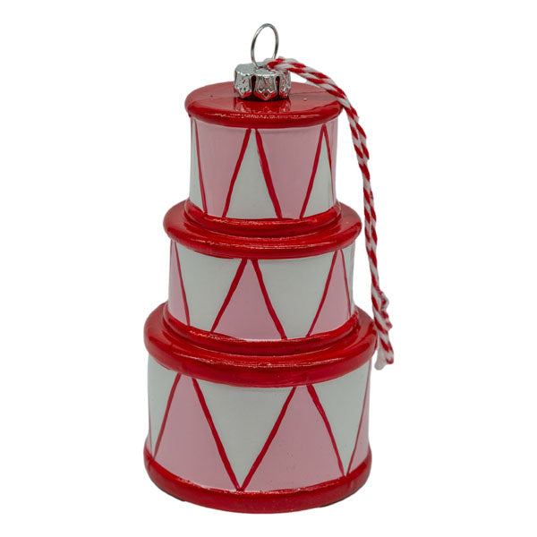 Drum Set Pink Red Hanging Ornament - Seasonal Decor