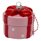Hat Box Pink Red Hanging Ornament - Seasonal Decor