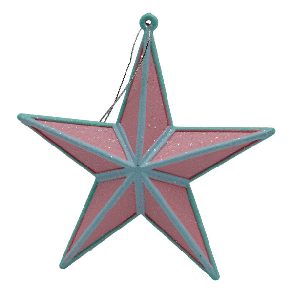 Star Pink Blue Hanging Ornament - Seasonal Decor