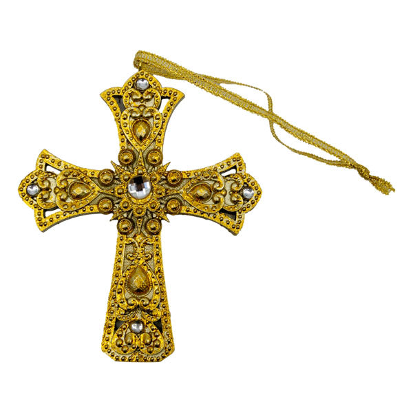 10.5cm Jewelled Hanging Cross - Seasonal Decor