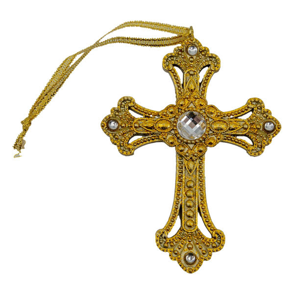 10.5cm Hanging Cross Jewelled - Seasonal Decor