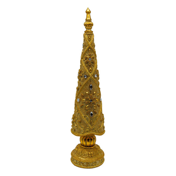 53.5cm Golden Jewelled Tree - Seasonal Decor