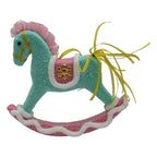 Pink Blue Rocking Horse - Seasonal Decor