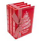 Red Book Stack Deco - Seasonal Decor