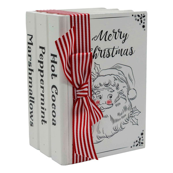 White Book Stack Deco - Seasonal Decor