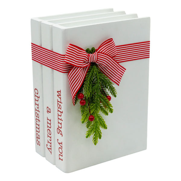 White Book Stack - Seasonal Decor