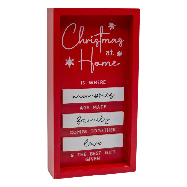 Red Christmas Table Sign - Seasonal Decor
