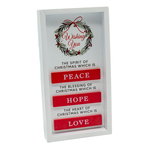 White Christmas Table Sign - Seasonal Decor