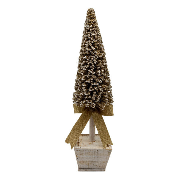 Med Champagne Tree White Pot - Seasonal Decor