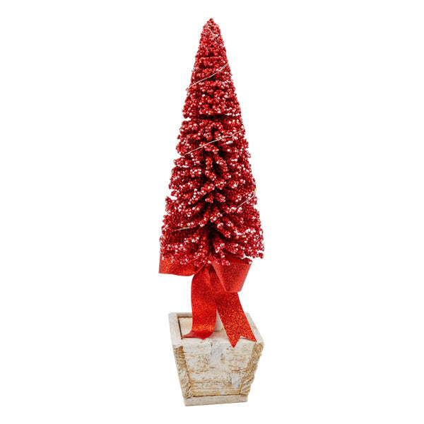 Sm Red Tree White Pot - Seasonal Decor