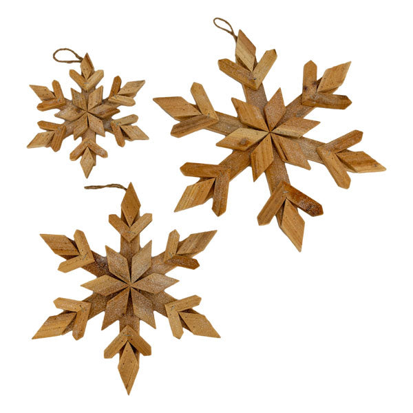 Set 3 Natural Snowflakes - Seasonal Decor